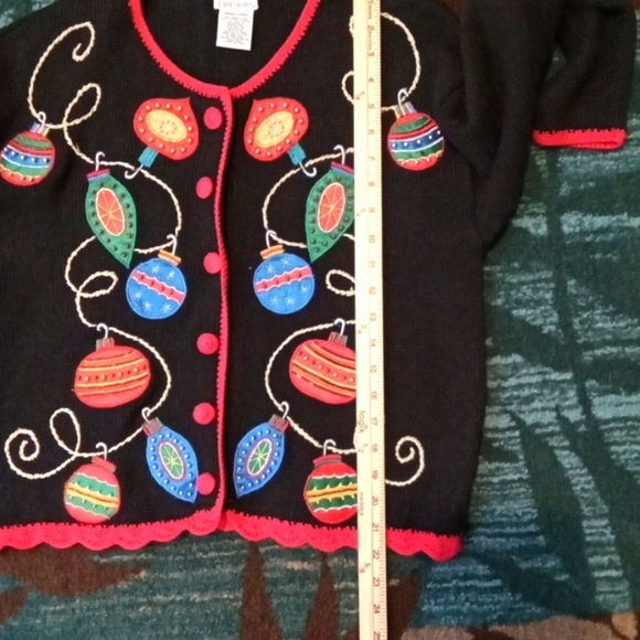 Nutcracker Vintage Holiday Ornament Knit Holiday Womens Sweater Button Small - Picture 8 of 10
